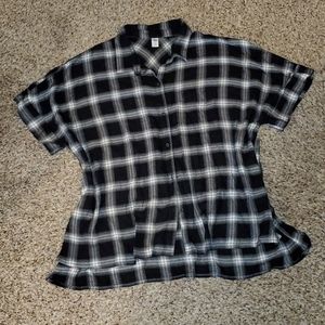 Black & White Plaid Top